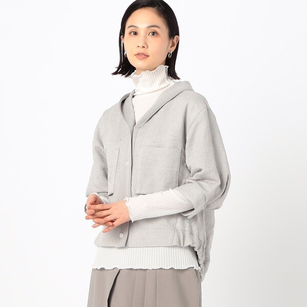 ギャバジン K．T（Gabardine K．T）/和紙混ツィード フード襟ブルゾン 和紙混ツィード フード襟ブルゾン | ギャバジン K.T(Gabardine K.T