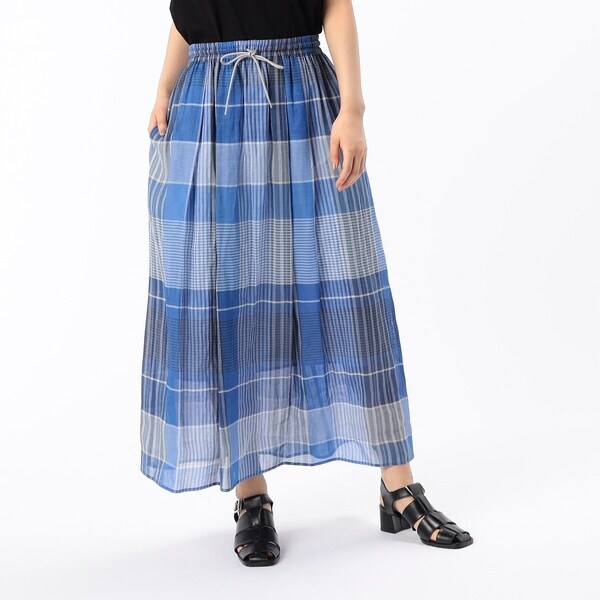 ギャバジン K．T（Gabardine K．T）/ラミーコットンチェック スカート サイズ 〕 ラミーコットンチェック スカート | ギャバジン K.T