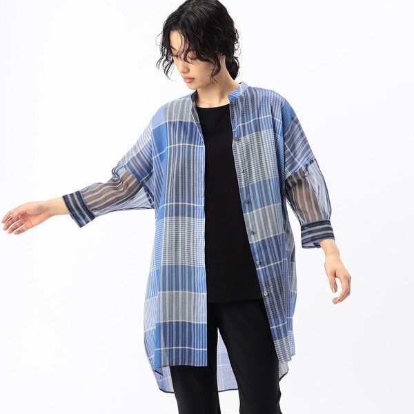 予約販売 ウォッシャブル】竹シャンブレー K.T ギャバジン | ロングシャツ トップス