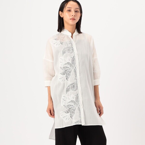 サイズ〕【洗える】竹シャンブレー ロングシャツ | ギャバジン