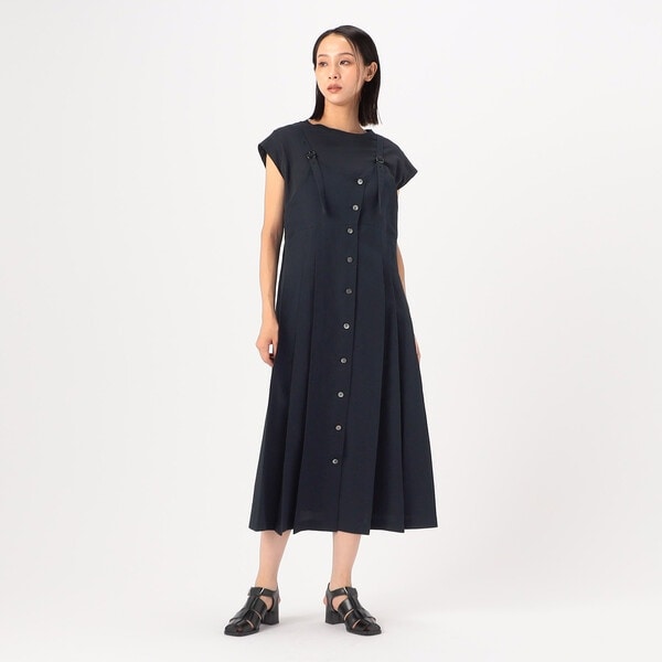 接触冷感/洗える】ストレッチラミータフタ ワンピース | 23区