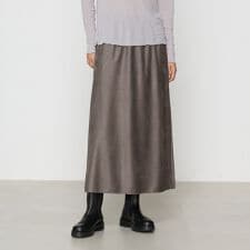 スエード調ジャージ スエードセミタイトスカート
