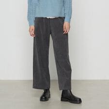 細コーデュロイ ワイドパンツ