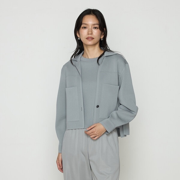 リネンストレッチ平織り ダブルブレストジャケット | メゾンプラチナ