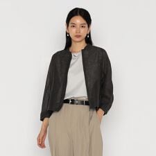 綿麻からみ 麻メッシュブルゾン