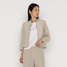 綿麻からみ 麻メッシュブルゾン