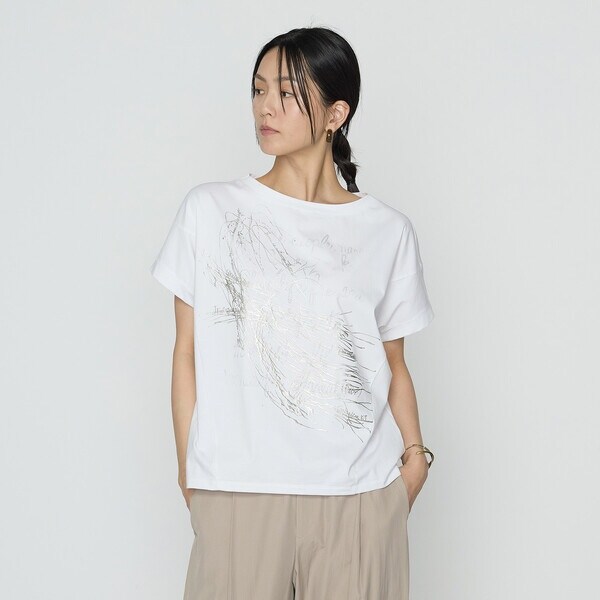 Gabardine K.T プレーティング天竺 手書きプリントTシャツ 極美品 プレーティング天竺 プリントTシャツ | ギャバジン K.T