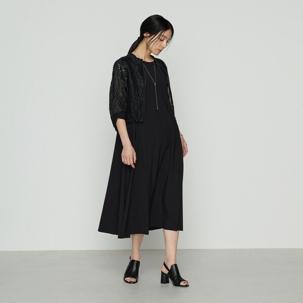 サイズ 〕 ユーロジャージー フィット＆フレアワンピース | ギャバジン