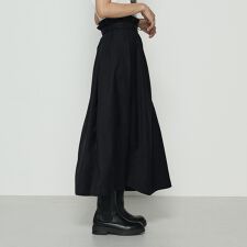 〔 +サイズ 〕 ポリスエード ラップ風スカート