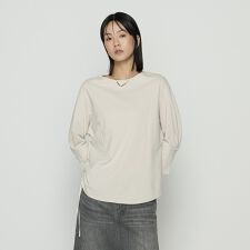 〔 +サイズ 〕 80／-ポンチ ブラウス見えプルオーバー