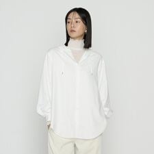 マイクロスパン フード付きブラウス
