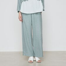 麻調合繊 ワイドパンツ