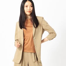 リネンレーヨンストレッチロングテーラージャケット | K.T キヨコ 