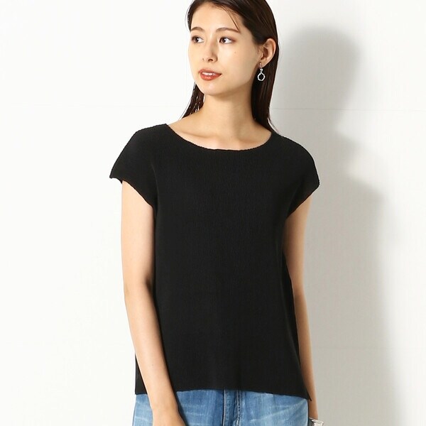 よこ様　　kケープリネン BK BROAD STITCH JERSEY LINKING CARDIGAN(S Black): Vintage 1.2