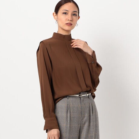 マットサテン デザインハイネックブラウス | K.T キヨコ タカセ(K.T 
