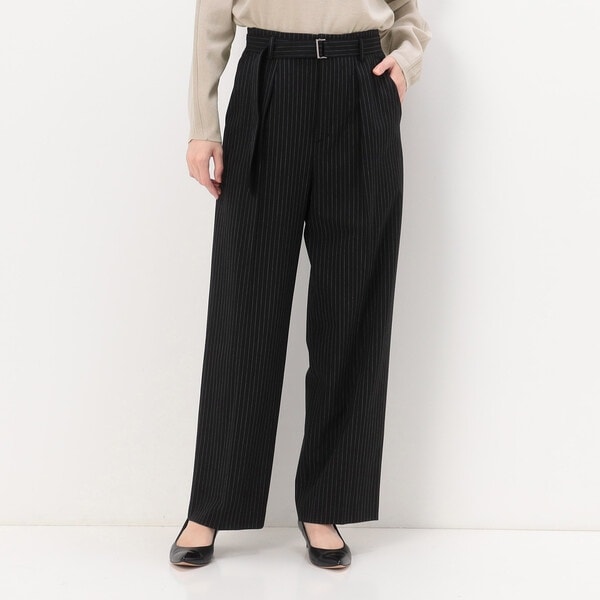 K．T キヨコ タカセ（K．T KIYOKO TAKASE）/ストレッチストライプ タックワイドパンツ TALLサイズ 〕 ストレッチストライプ タックワイドパンツ | K.T キヨコ