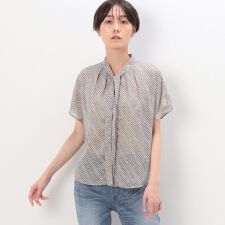 Sサイズ 〕 カットジャカードドットプリント ボウタイブラウス | K.T 