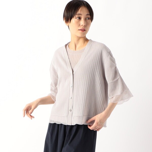 〔 TALLサイズ 〕 モールジャガードニット ジップアップカーディガン COMME CA｜[ TALLサイズ ] モールジャガードニット ジップアップ