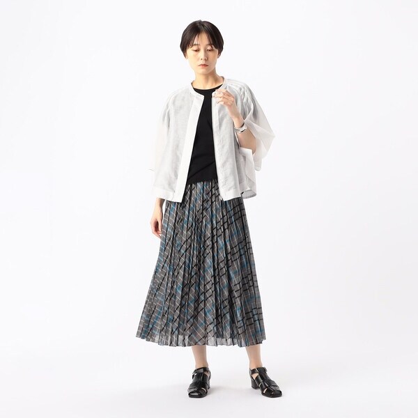 シアーリネンチェック プリーツスカート | K.T キヨコ タカセ(K.T