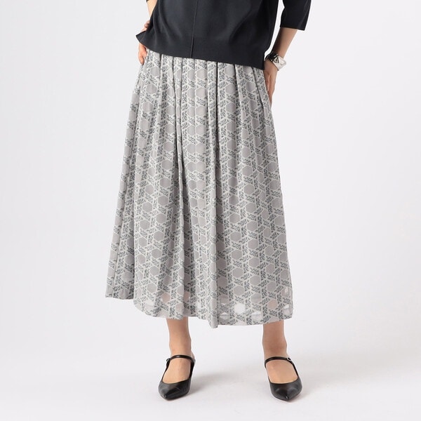 K．T キヨコ タカセ（K．T KIYOKO TAKASE）/【セットアップ対応】籠目柄オパールプリント タックスカート セットアップ対応】籠目柄オパールプリント タックスカート | K.T