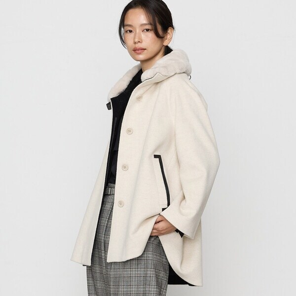 Sサイズ 〕 アンゴラウール Aラインショートコート | K.T キヨコ