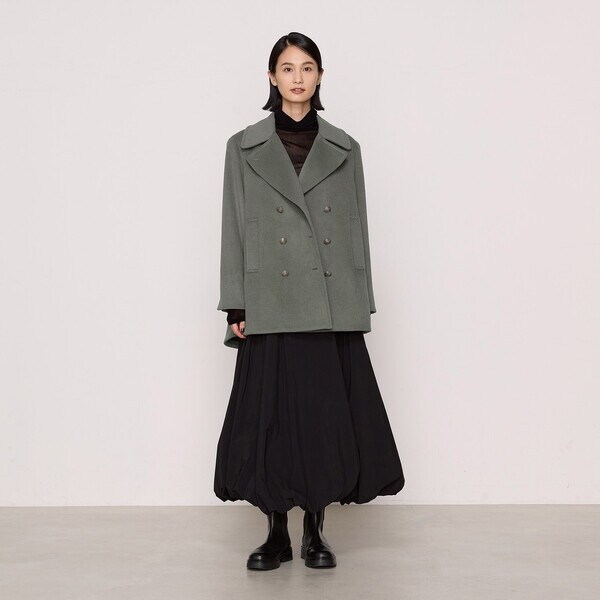 YLWA2859○5000円以上送料無料！アンゴラ×毛！HIROKO KOSHINO ヒロココシノ/襟付き/アンゴラウールコート/サイズ9/ アンゴラショートニット | ファッション通販サイト NUGU