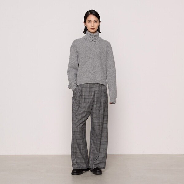 〔 TALLサイズ 〕 片畦編み、天竺編み アンゴラ混ニットプルオーバー TALLサイズ 〕 片畦編み、天竺編み アンゴラ混ニットプル