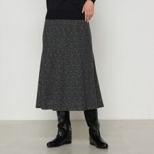 〔 TALLサイズ 〕 【セットアップ対応】フラワーモチーフ起毛ウールレース スカート