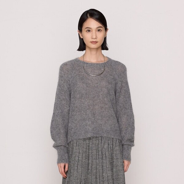 〔 TALLサイズ 〕 片畦編み、天竺編み アンゴラ混ニットプルオーバー TALLサイズ 〕 片畦編み、天竺編み アンゴラ混ニットプル