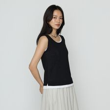 強撚ガステレコ／オーガニック レイヤードタンクトップ