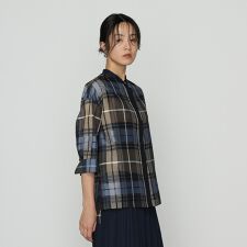シルクドビーチェックビックシルエット シャツ羽織