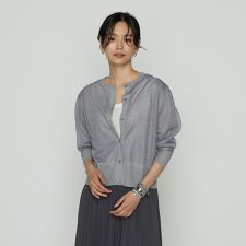 二重編みラメニット カーディガン