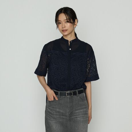 アーバンリサーチ ドアーズ URBAN RESEARCH DOORS ストライプドロストバンドカラーシャツ （ブラウン） - ファッション通販 d  fashion アーバンリサーチドアーズ　リネン　紺　フレンチ　コクーン　ブラウス　シャツ