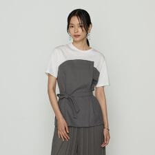 コンパクトクールローレル天竺 ビスチェレイヤード風カットソー