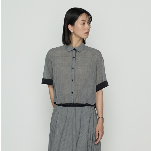 美品 KT KIYOKO TAKASE グレンチェック トレンチコート 11 シアーグレンチェック ブラウジングヘムシャツ | K.T キヨコ