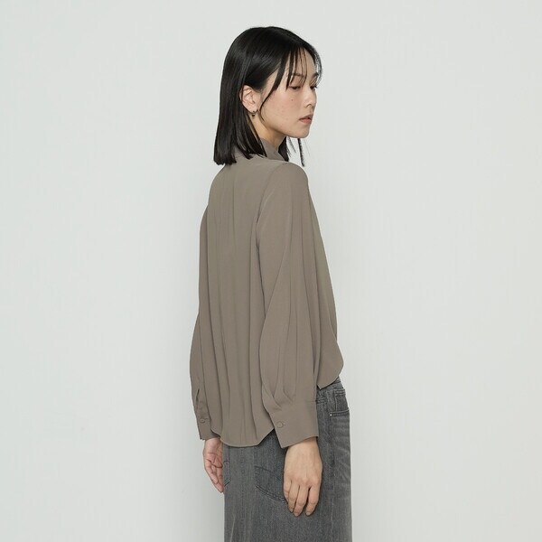 Sサイズ 〕 マットサテン タイ付 ハイネックブラウス | K.T キヨコ