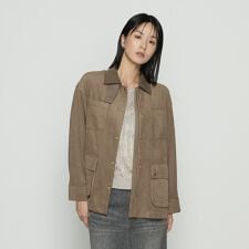 ストレッチスエード調 ブルゾン