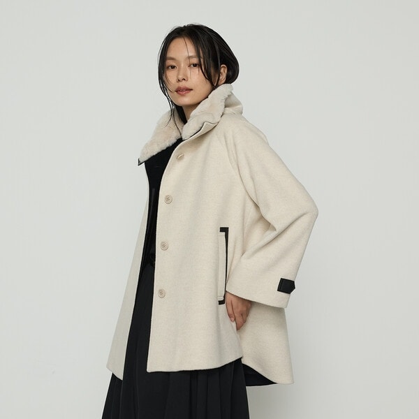Sサイズ 〕 アンゴラウール ・Aラインショートコート | K.T キヨコ