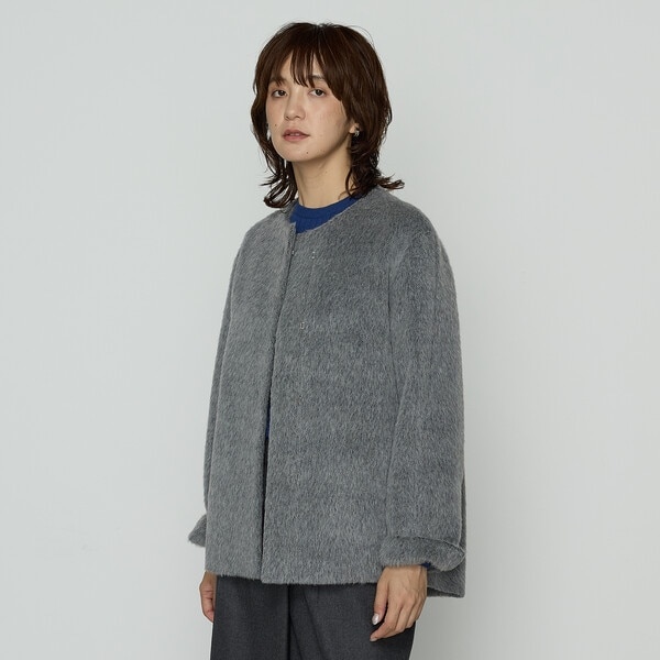 K．T キヨコ タカセ（K．T KIYOKO TAKASE）/〔 TALLサイズ 〕 アルパカシャギー ノーカラージャコット TALLサイズ 〕 アルパカシャギー ノーカラージャコット | K.T キヨコ