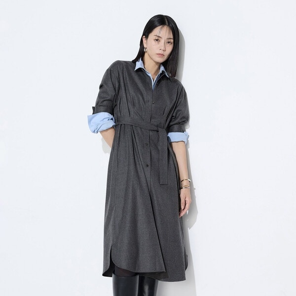 K．T キヨコ タカセ（K．T KIYOKO TAKASE）/ストレッチウールサキソニー ドレス ストレッチウールサキソニー ドレス | K.T キヨコ タカセ(K.T KIYOKO