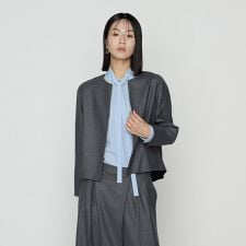 〔 TALLサイズ 〕 【セットアップ対応】ストレッチフラノノーカラージャケット