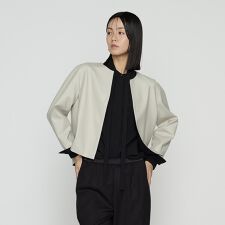 【セットアップ対応】ストレッチフラノノーカラージャケット