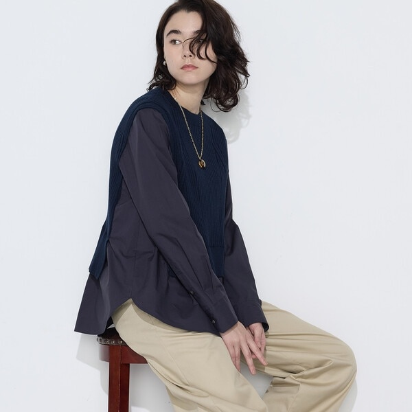 シアーグレンチェックボイル ボウタイシャツ | メゾンプラチナ(Maison