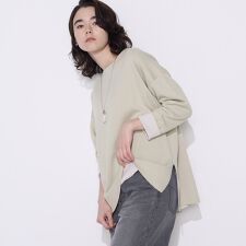 接結編み バイカラープルオーバー