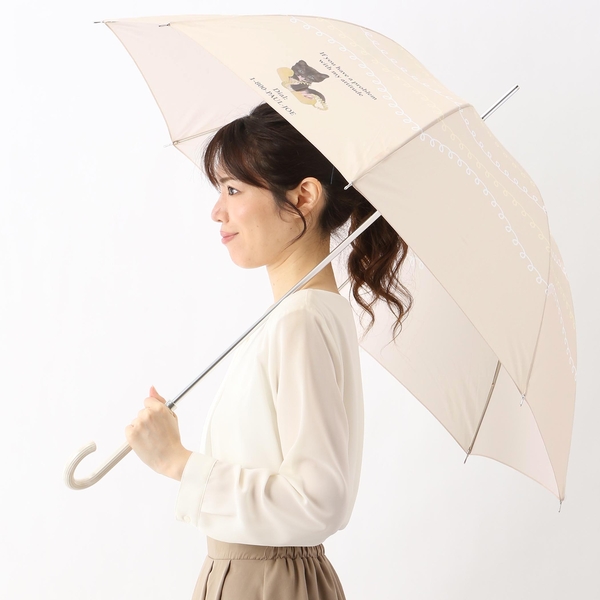 雨傘 【正規取扱店】 長傘 使い勝手の良い UV加工 猫 レディース ポールアンドジョーアクセソワ