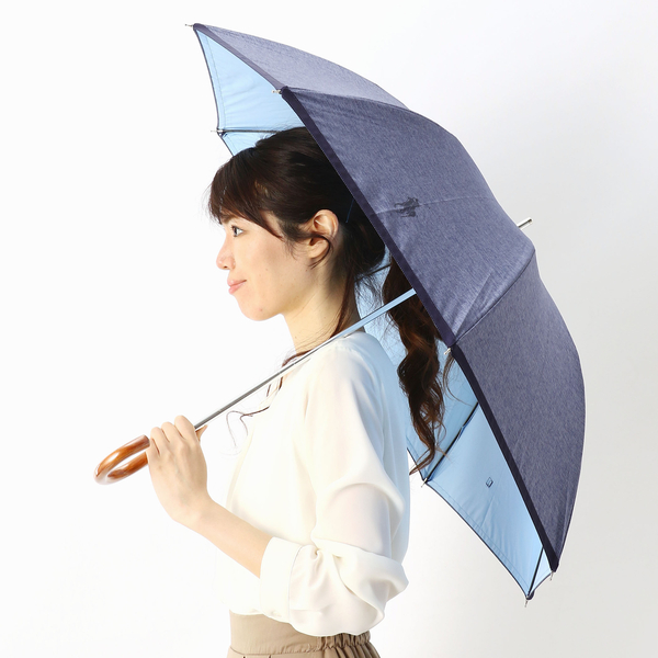 日傘（ショート/晴雨兼用）【遮光&UV遮蔽率99%以上/遮熱】シャンブレー