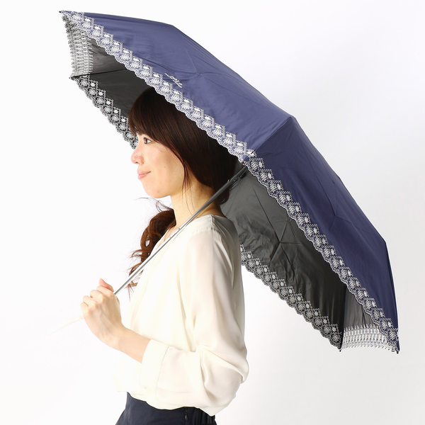 日傘（折りたたみ3つ折り/晴雨兼用/楽々開閉）【大きめ/遮光&UV遮蔽率