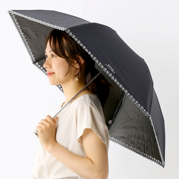 日傘（折りたたみ3つ折り/晴雨兼用）フワクール軽量/遮光&UV遮蔽率99
