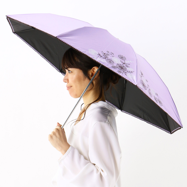 日傘（折りたたみ3つ折り/晴雨兼用）【フワクール軽量/遮光&UV遮蔽率99