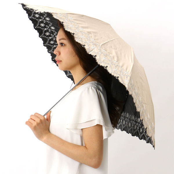 日傘（折りたたみ3つ折り/晴雨兼用）【遮光&UV遮蔽率99%以上/遮 